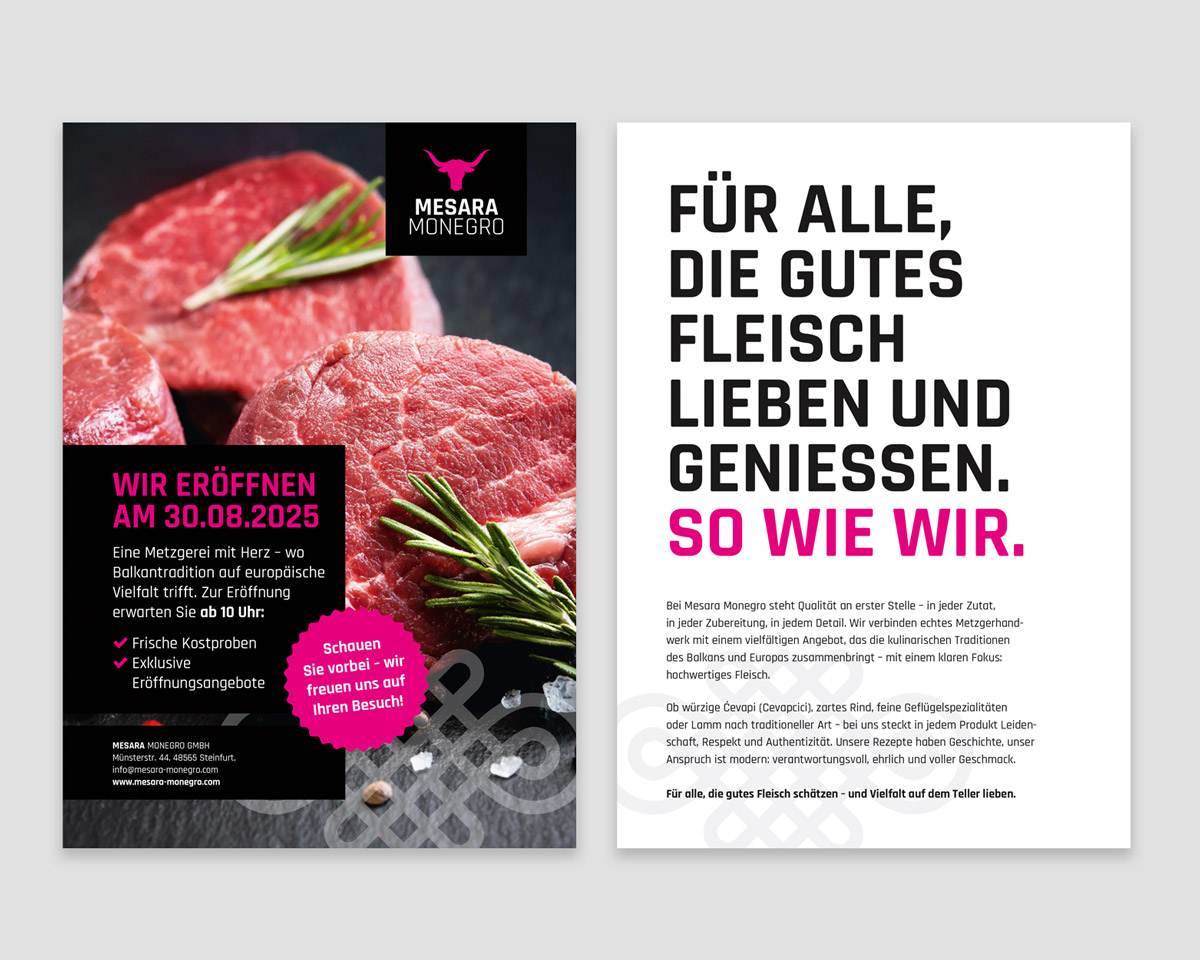 Ein Zeitungsbeileger zur Eröffnung der Mesara Monegro