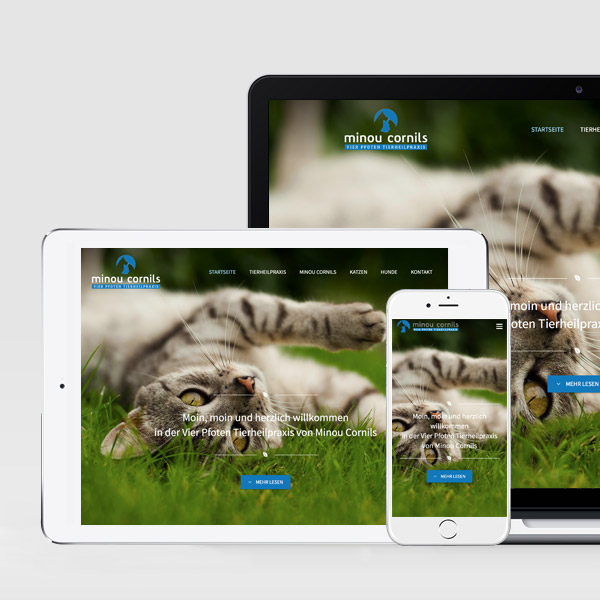 Webdesign für die Vier Pfoten Tierheilpraxis von Minou Cornils
