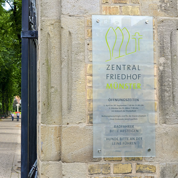 Beschilderung Zentralfriedhof Münster