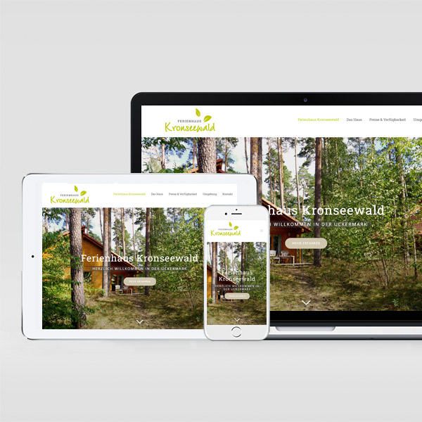 Webdesign für das Ferienhaus Kronsee