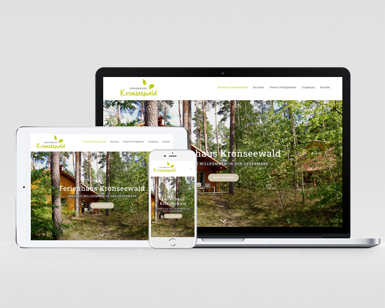 Webdesign für das Ferienhaus Kronsee