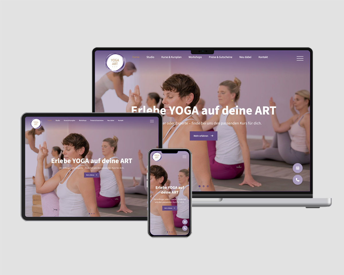 Webdesign für YogaArt Altenberge